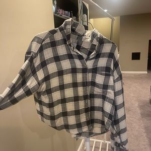 American Eagle Cropped Flannel